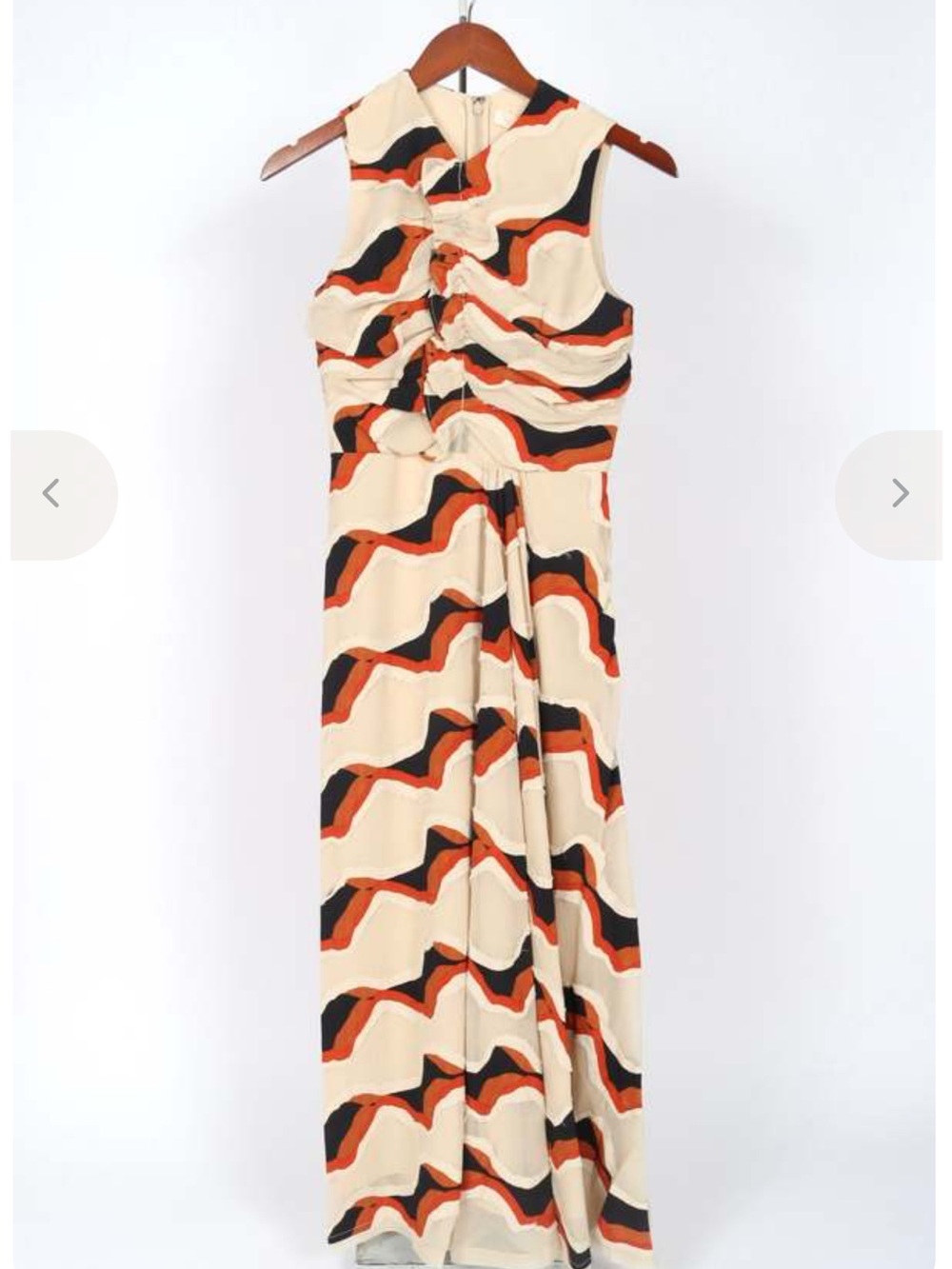Ulla Johnson Conch Dress Cream Geometric with Subtle Beige Blue Tone - Picture 7 of 15